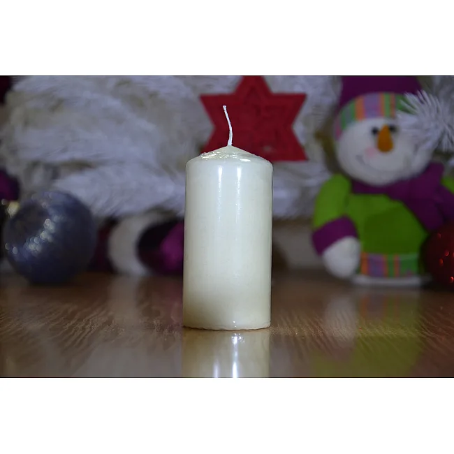 Свеча столовая цилиндр Bispol AURA Candles sw50_100_011 Молочный