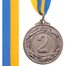 Медаль спортивна зі стрічкою SP-SPORT GLORY C-3969-1-4_5 ø4,5см (Срібний)