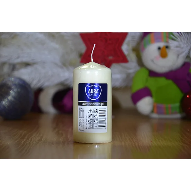 Свеча столовая цилиндр Bispol AURA Candles sw50_100_011 Молочный