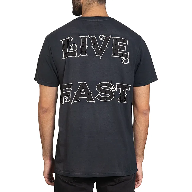Футболка чоловіча AFFLICTION Black Night Tee Black Beauty Potassium Spray