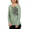 Женский лонгслив AFFLICTION Reverie Henley Pale Green Lava Wash