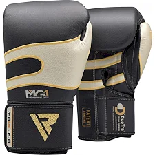 Перчатки для бокса RDX Leather Black White