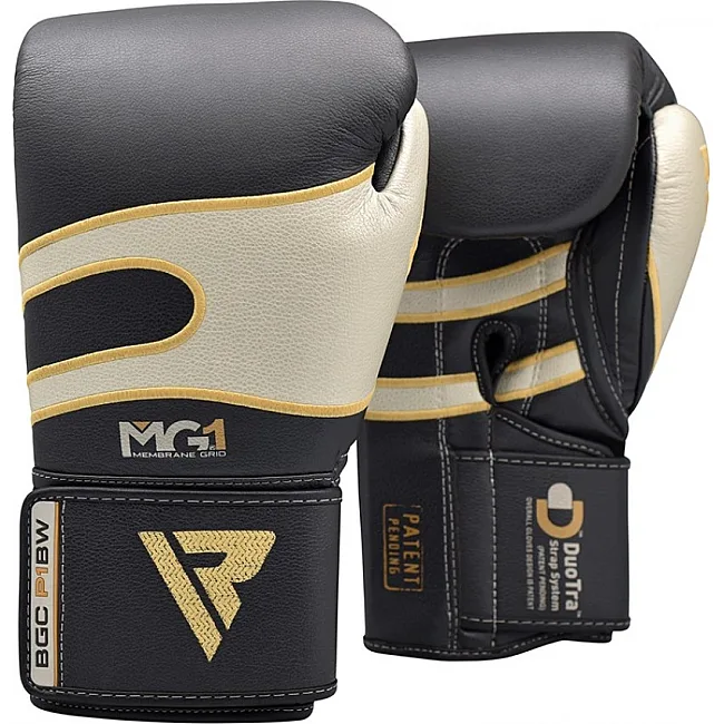 Перчатки для бокса RDX Leather Black White