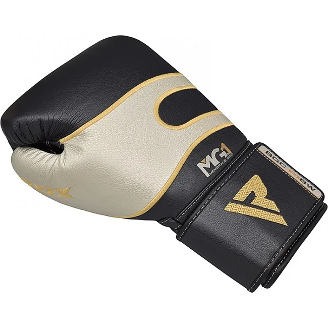 Перчатки для бокса RDX Leather Black White