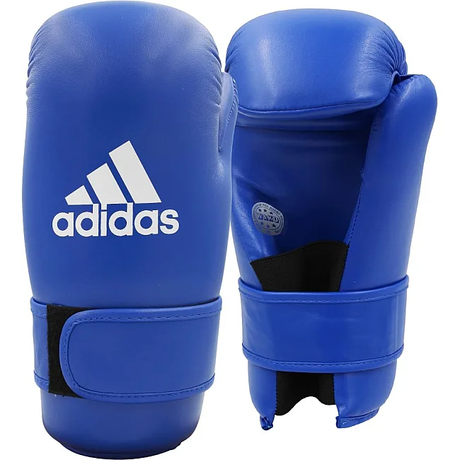 Перчатки полуконтакт для кикбоксинга Open Hand Semi-Contact Gloves с лицензией WAKO (синий) ADIDAS WAKOG3