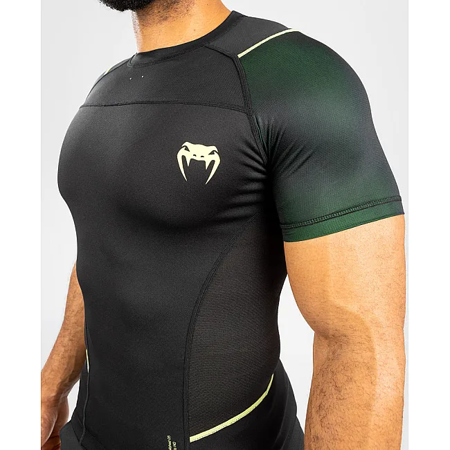 Рашгард VENUM Fusion 2.0 Men's Short Sleeves Black Yellow