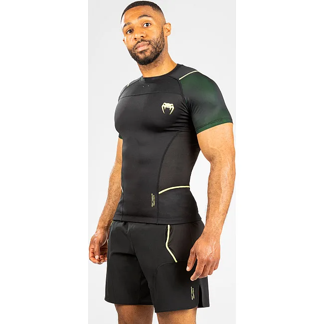 Рашгард VENUM Fusion 2.0 Men's Short Sleeves Black Yellow