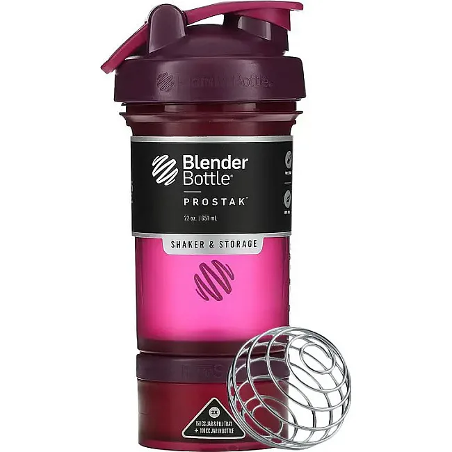 Спортивный шейкер BLENDERBOTTLE ProStak 22oz/650мл с 2-мя контейнерами Plum