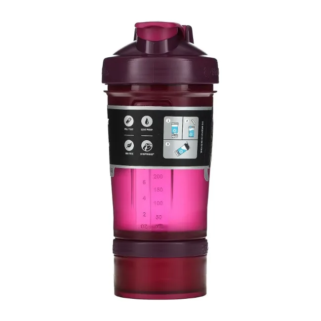 Спортивный шейкер BLENDERBOTTLE ProStak 22oz/650мл с 2-мя контейнерами Plum