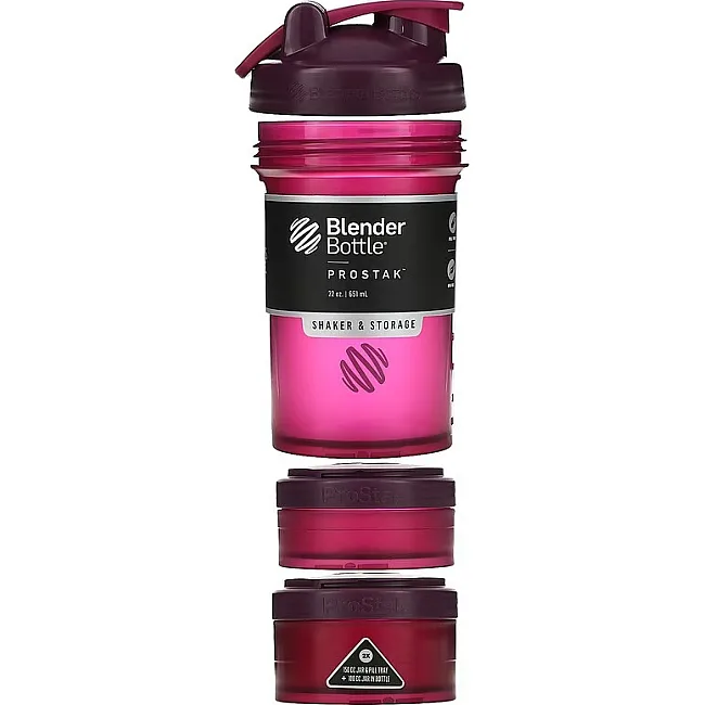 Спортивный шейкер BLENDERBOTTLE ProStak 22oz/650мл с 2-мя контейнерами Plum