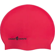 Шапочка для бассейна силиконовая для взрослых MADWAVE METAL M053505 (Красный)