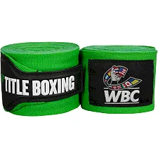 Бинты боксерские эластичные TITLE Boxing WBC 4,5м Зеленые