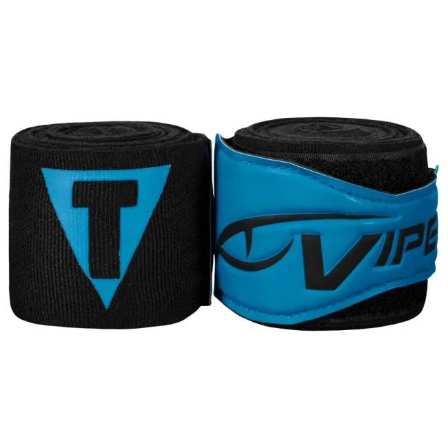 Бинты боксерские эластичные TITLE VIPER Coil 4,5м Черные с синим