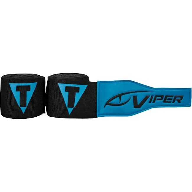 Бинты боксерские эластичные TITLE VIPER Coil 4,5м Черные с синим