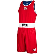 Форма для бокса TITLE Reversible Aerovent Elite Amateur Boxing Set Двухсторонняя Синяя/Красная