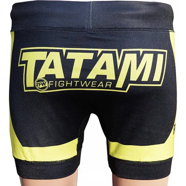 Шорты компрессионные Tatami Fihtwear Flex Vale Tudo Черные с желтым
