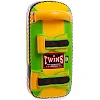 Тай-пэд ударный для Муай Тай прямой с ремнями и ручкой кожа TWINS
 KPL2-L 20x41x6см 1шт (Черный-оранжевый)