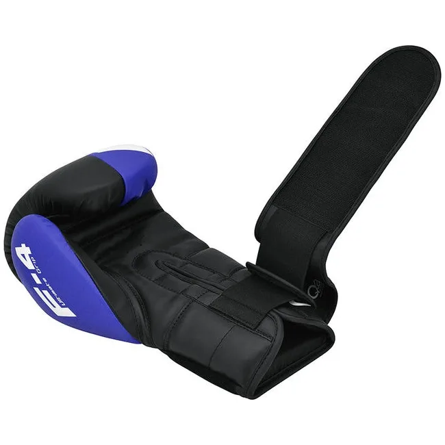 Боксерские перчатки RDX F4 Boxing Sparring Gloves Hook&Loop BLUE/BLACK (капа в комплекте)