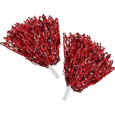 Помпони блискучі для чирлідингу з ручками SP-SPORT Pom-Poms C-0828 2шт (Червоний)