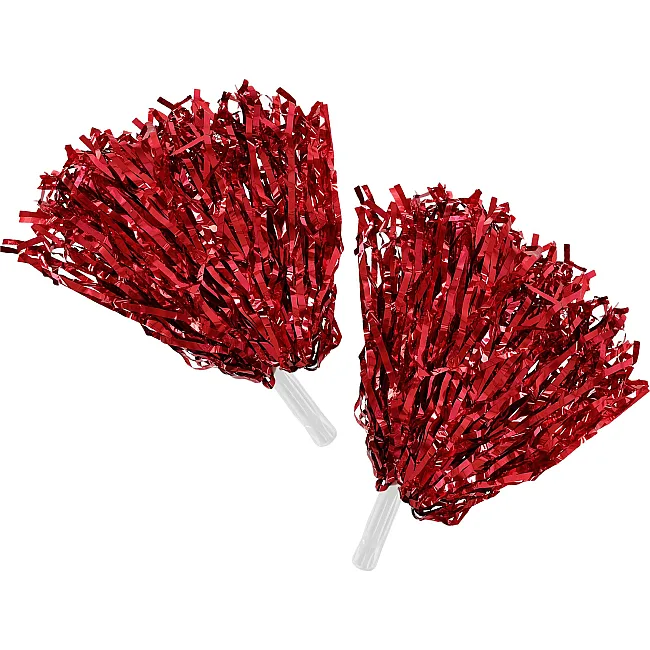 Помпони блискучі для чирлідингу з ручками SP-SPORT Pom-Poms C-0828 2шт (Червоний)