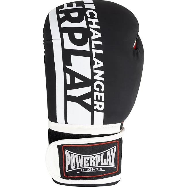 Боксерские перчатки PowerPlay 3086 Matt Challenger Черно-белые