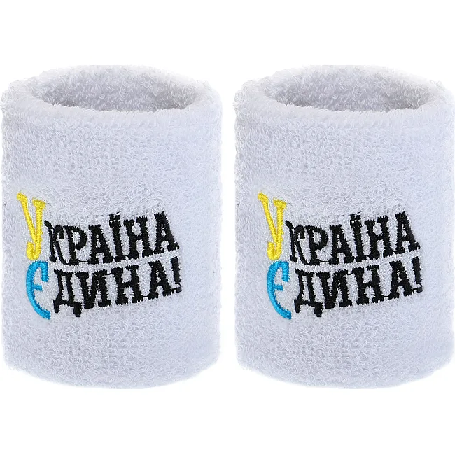 Спортивный напульсник
 впитывающий влагу УКРАЇНА Єдина BC-9279 1шт (Белый)