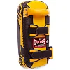 Тай-пэд ударный для Муай Тай прямой с ремнями и ручкой кожа TWINS
 KPL2-L 20x41x6см 1шт (Черный-оранжевый)