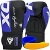 Боксерские перчатки RDX F4 Boxing Sparring Gloves Hook&Loop BLUE/BLACK (капа в комплекте)