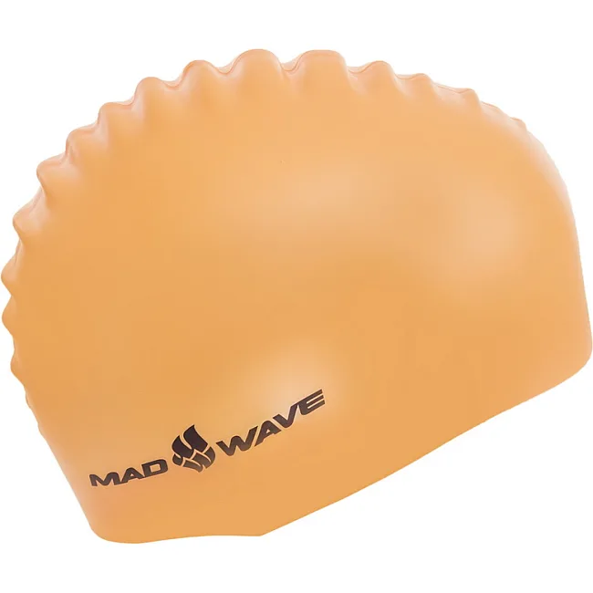 Шапочка для бассейна силиконовая для взрослых MADWAVE NEON M053502 (Оранжевый)