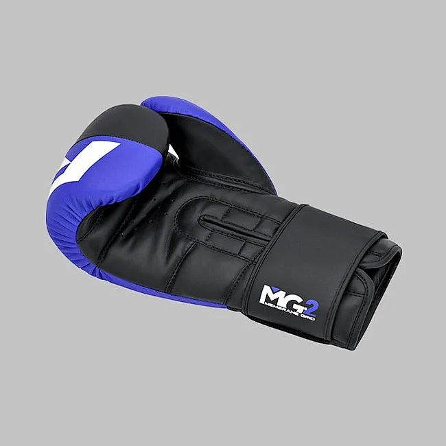 Боксерские перчатки RDX F4 Boxing Sparring Gloves Hook&Loop BLUE/BLACK (капа в комплекте)