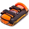 Тай-пэд ударный для Муай Тай прямой с ремнями и ручкой кожа TWINS
 KPL2-L 20x41x6см 1шт (Черный-оранжевый)