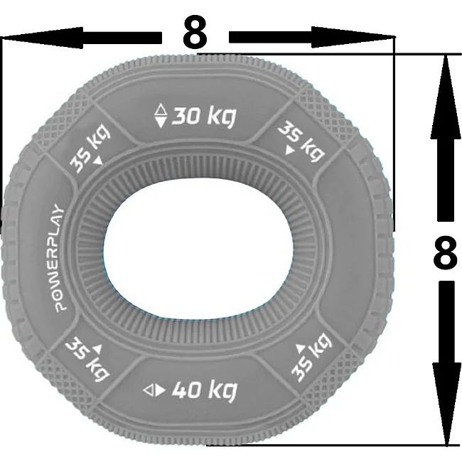 Эспандер кистевой силиконовый PowerPlay PP-4331 Large 30-35-40 кг. Серый