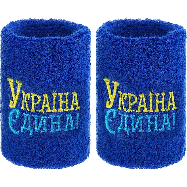 Спортивный напульсник
 впитывающий влагу УКРАЇНА Єдина BC-9279 1шт (Белый)