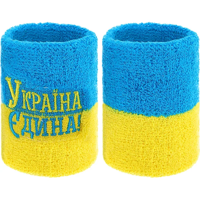 Спортивный напульсник
 впитывающий влагу УКРАЇНА Єдина BC-9279 1шт (Белый)