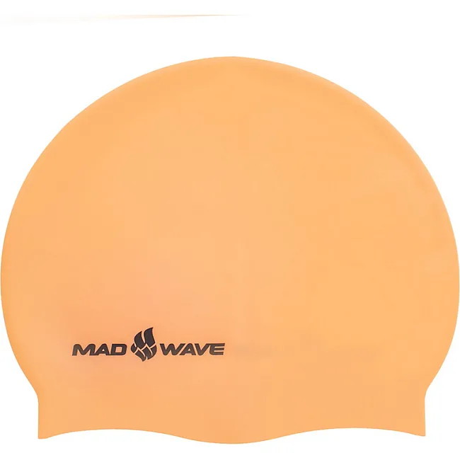 Шапочка для бассейна силиконовая для взрослых MADWAVE NEON M053502 (Оранжевый)