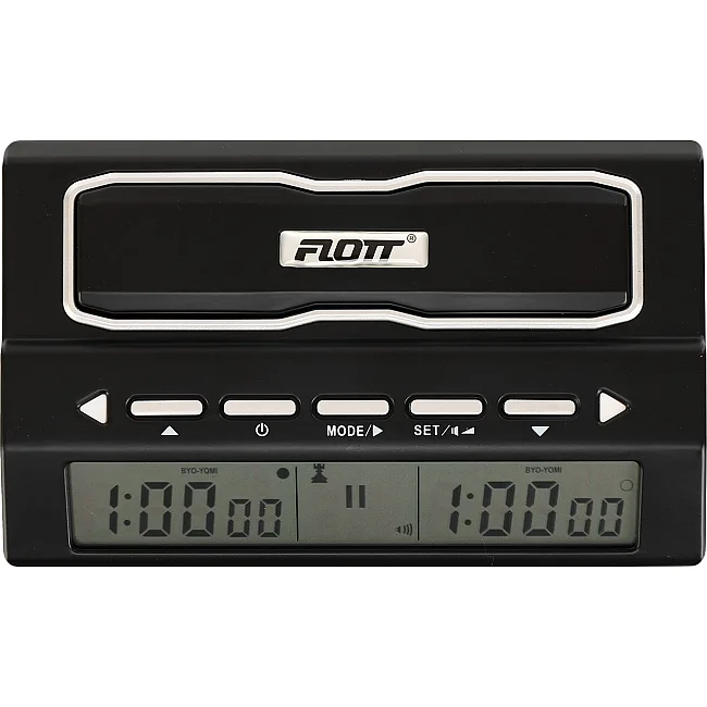 Часы шахматные электронные многофункциональные FLOTT F908 пластик 21х13,5х6см