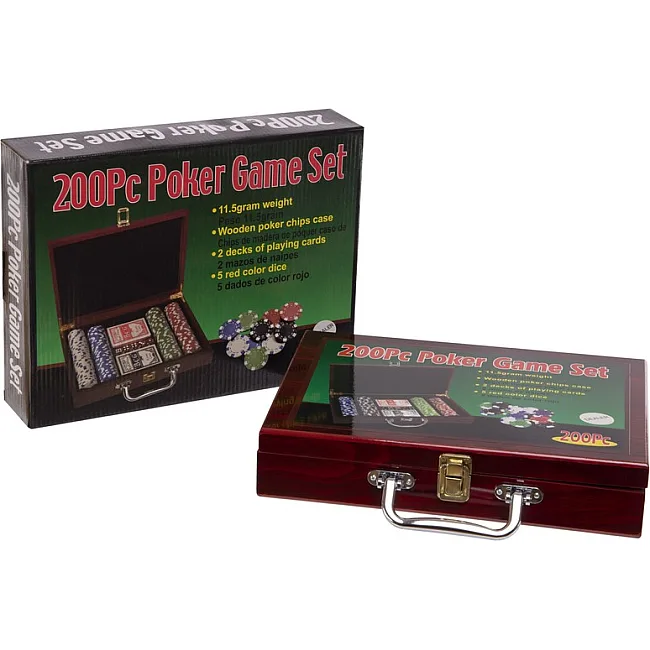 Уцінка! Набір для покеру в дерев'яному кейсі Poker game set SP-SPORT IG-6642 200 фішок