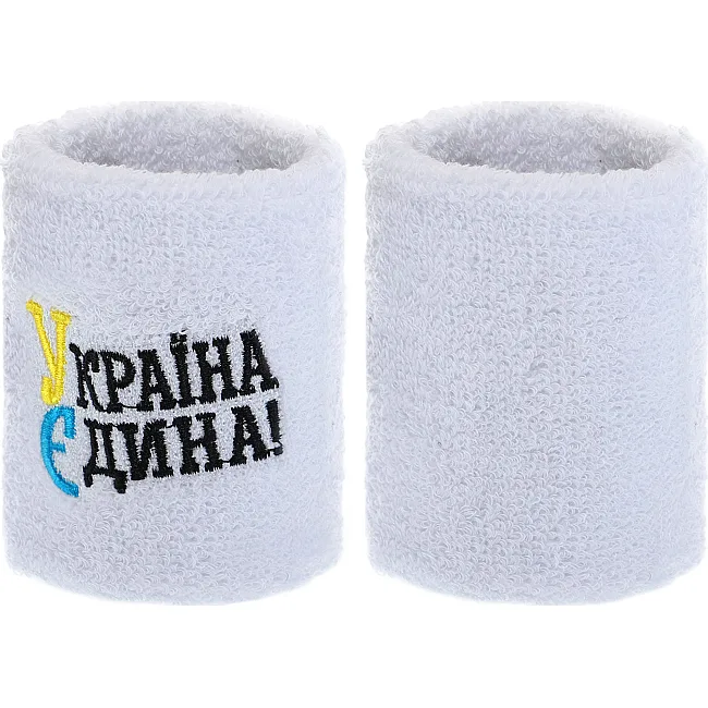 Спортивный напульсник
 впитывающий влагу УКРАЇНА Єдина BC-9279 1шт (Белый)