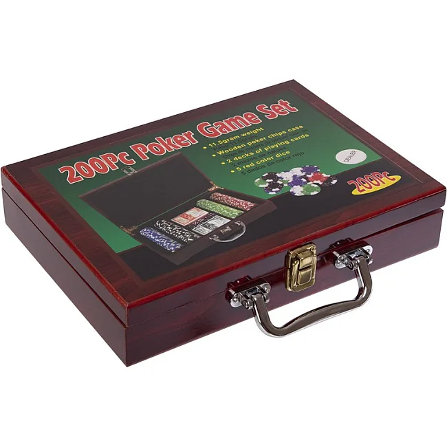 Уцінка! Набір для покеру в дерев'яному кейсі Poker game set SP-SPORT IG-6642 200 фішок