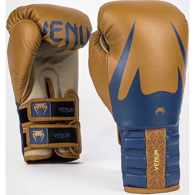 Боксёрские перчатки VENUM Reverso - Camel / Royal Blue