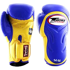 Перчатки для бокса TWINS Velcro Extra Design BGVL6 Gold Blue