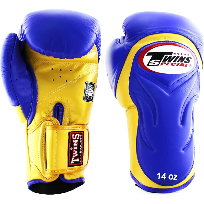 Перчатки для бокса TWINS Velcro Extra Design BGVL6 Gold Blue