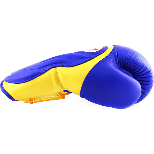 Перчатки для бокса TWINS Velcro Extra Design BGVL6 Gold Blue