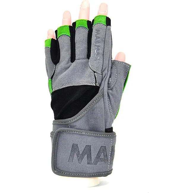 Рукавиці для фітнесу MADMAX MFG-860 Wild Grey/Green