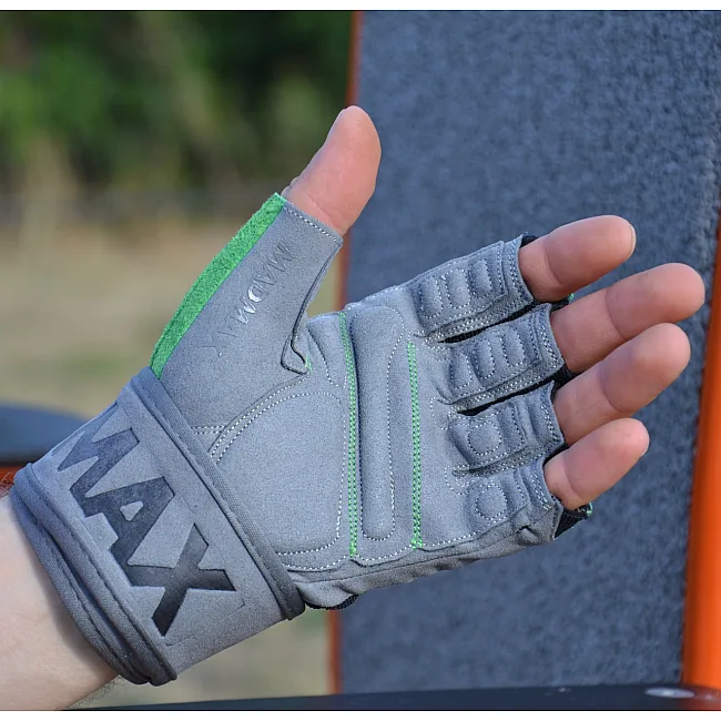 Рукавиці для фітнесу MADMAX MFG-860 Wild Grey/Green