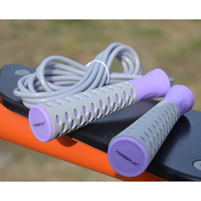 Скакалка POWERPLAY 4206 PRO+ Сіро-фіолетова (2,75м)