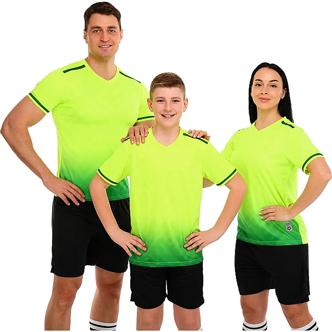 Футбольная форма комплект футболка и шорты LIDONG D8853 4XS-XXL (Салатовый-черный)