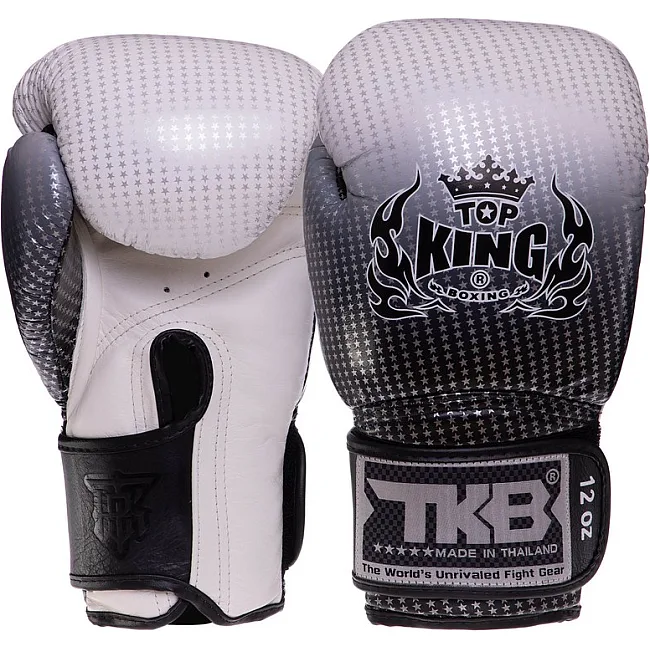 Перчатки для бокса кожаные TOP KING Super Star TKBGSS-01 8-18унций (Черный-синий)