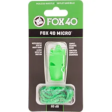 Свисток спортивный судейский пластиковый со шнурком MICRO FOX40-MICRO (Салатовый)