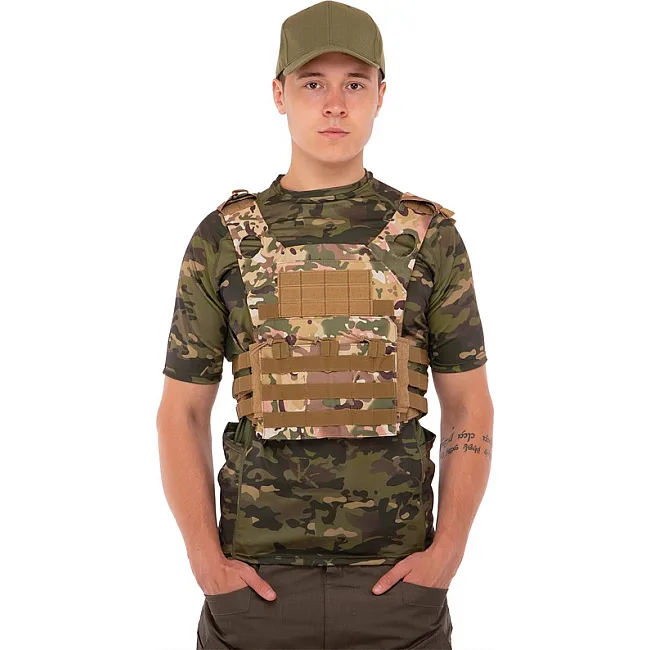 Плитоноска для бронепластин с системой MOLLE MILITARY RANGERS
 ZK-28 (Камуфляж Multicam)
